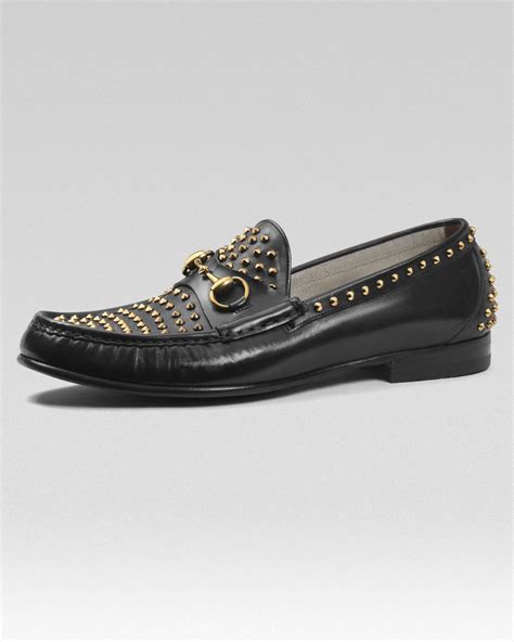 gucci roos studded leather loafer|Gucci leather loafers women.